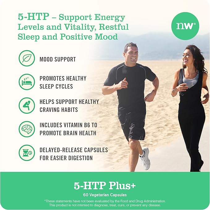 NatureWise (Pack of 2) Ashwagandha for Stress + GABA &amp L-Theanine - 60 Capsules[30-Day Supply] + [1] 5-HTP 200mg + Vitamin B6 - Non-GMO Vegan - 60 Capsules[60-Day Supply]