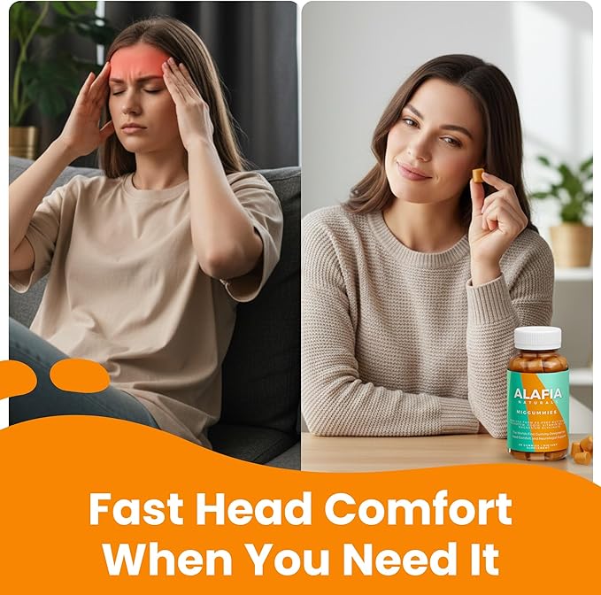Miggummies - World's First Cranial Comfort and Support Gummy - Magnesium Glycinate Butterbur Feverfew CoQ10 Vitamin B2 400mg Riboflavin 400mg 60ct