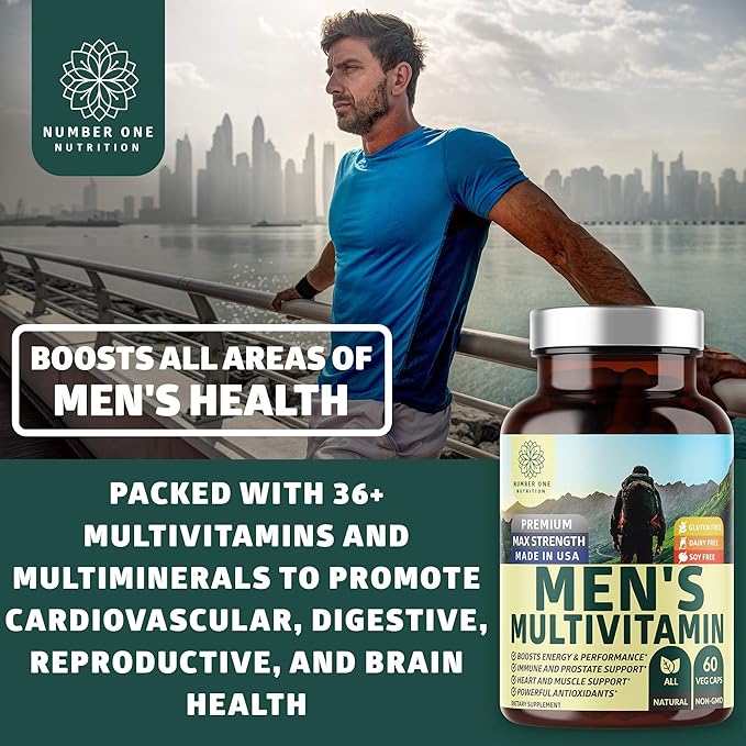 N1N Premium Magnesium Complex and Men's Multivitamins All Natural Supplements to Improve Energy Immunity and Support Bone Muscle and Nerve Function 2 Pack Bundle