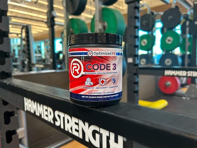 Code 3 Micronized Creatine Monohydrate 5g Per Serving Unflavored 60 Servings (2-Month Supply) for First Responders