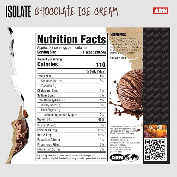 Arms Race Nutrition | ARN | Isolate Whey Protein (32 Servings Chocolate Ice Cream)