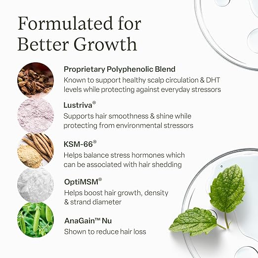 Divi Hair Growth Vitamins for Women and Men - Made with Clean Vegan and Science-Backed Ingredients - Promotes Hair Growth Reduces Shedding Boosts Thickness and Fullness - 30 Day Supply 60 Count