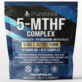 5-MTHF Complex with Quatrefolic Active Folate (L-Methylfolate) 1mg + Methyl B12 1mg + P-5-P B6 + Riboflavin-5-Phosphate Vegan Non-GMO 120 Capsules