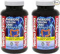 Yerba Prima Prebiotic Colon Care Capsules Dietary Fiber 180 Count (Pack of 2) - Five Forms of Fiber Plus FOS Prebiotics Supplement - Soluble &amp Insoluble for Regularity &amp Digestive Support