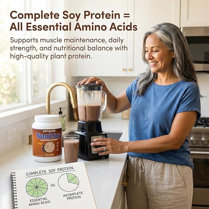 Total Soy Plant-Based Meal Replacement Powder | 13g Complete Soy Protein Low Carb Low Sugar | Supports Hormonal Balance Healthy Blood Sugar &amp Weight Management | Chocolate Vegan