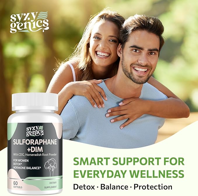 Sulforaphane Supplement from Broccoli Sprouts DIM and CDG Triple Blend Natural Enzyme Myrosinase for High Sulforaphane Broccoli Supplement for Detox Antioxidant and Balance 120 Vegan Softgels