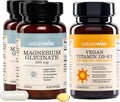 NatureWise (Pack of 2) Magnesium Glycinate 625mg - Chelated Magnesium - 30 Capsules[30-Day Supply] + [1] Vegan Vitamin D3 5000IU + K2 Organic Olive Oil - 60 Softgels[60-Day Supply]