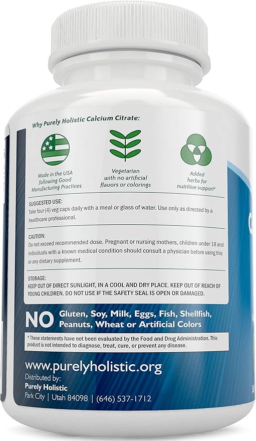 Calcium Citrate Complex 1000mg + CoQ10 100mg - 365 Vegan Capsules + 240 Softgels Bundle - Without Vitamin D - Made in USA
