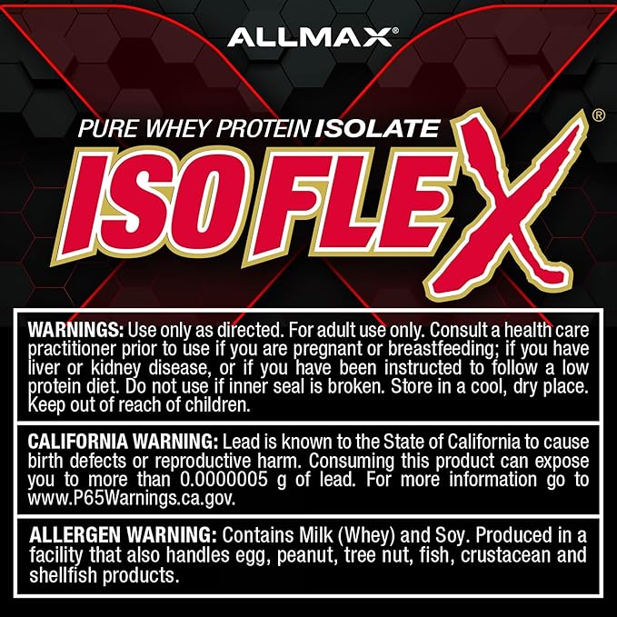 ALLMAX ISOFLEX Pure Whey Isolate Protein Powder - Gluten Free Low Lactose Sugar-Free - High-Protein Clean Keto-Friendly for Pre Post Workout Supplement for Women and Men | Cookies &amp Cream 5lb