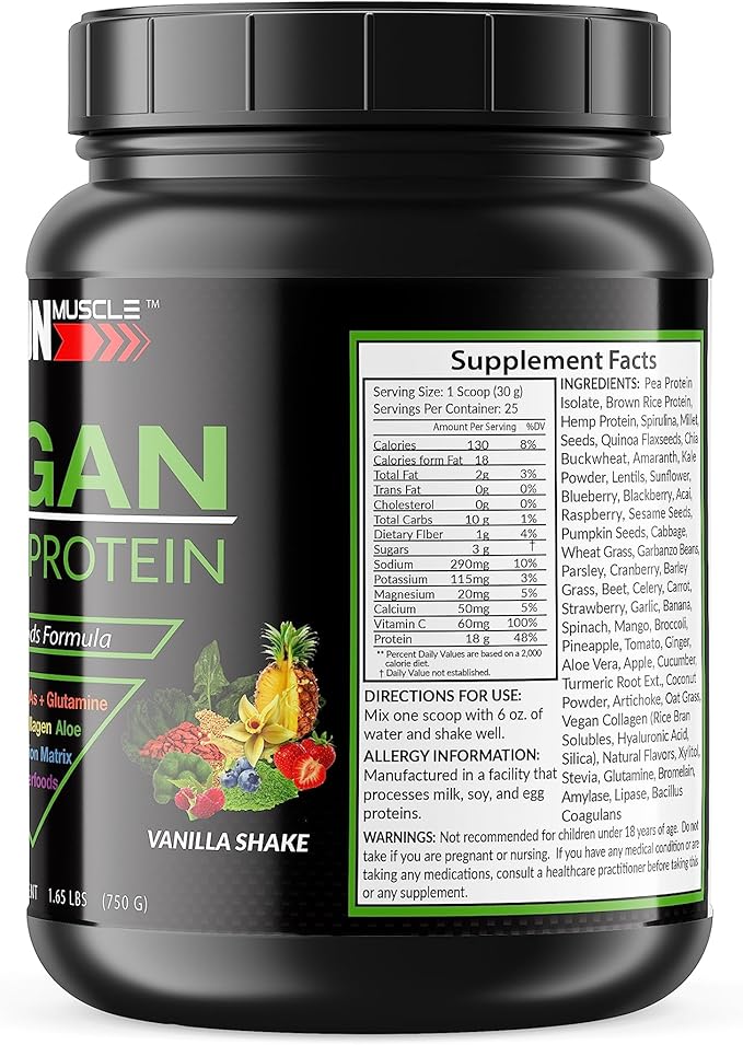 Opto Vegan Super Protein- Vanilla | Vegan Protein | Plant Based Protein | Hemp Pea Brown Rice | Greens | Antioxidants