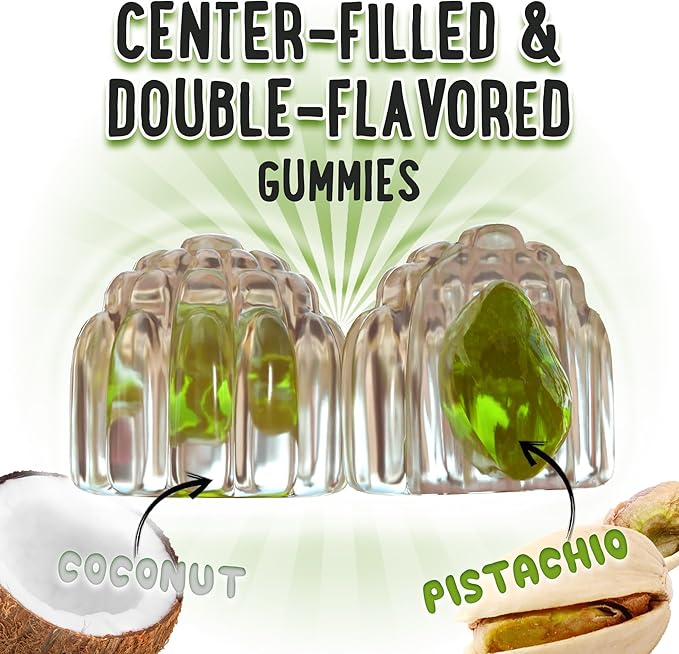 Magnesium Gummies Bundle – 2 Bottles (60 Each) – Apple Kiwi &amp Coconut Pistachio