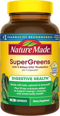 Nature Made Super Greens with Probiotic Capsules Made with 1/2 Cup Veggies Per Serving + Probiotics for Digestive Health 75 Capsules 25 Day Supply