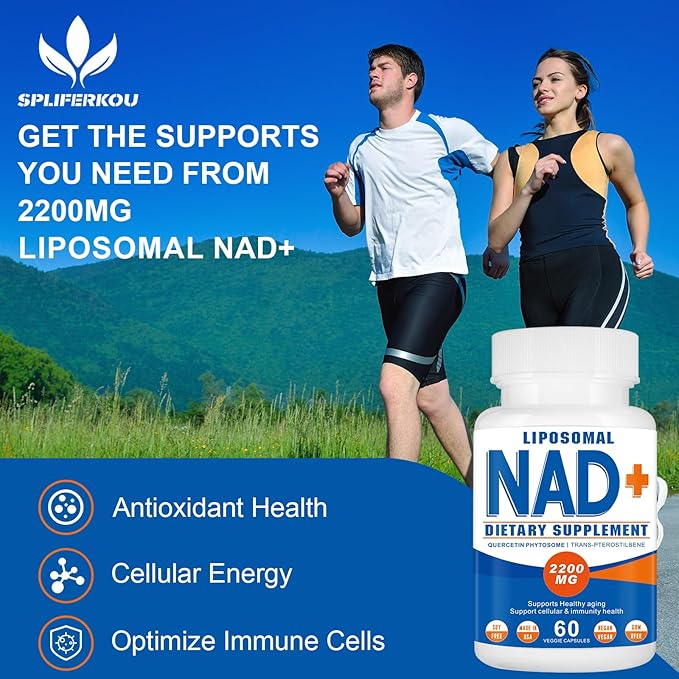 2200mg Liposomal NAD+ SupplementNAD Supplement for Cellular Energy Aging Defese180 Capsules