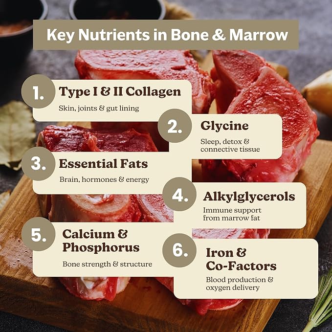 MK Supplements Grass-Fed Beef Bone &amp Marrow Supplement Supports Healthy Joints Bones Teeth Immune Support Freeze-Dried Non-GMO 45 Servings (3000 mg Each)