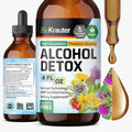 BIO KRAUTER® 6-in-1 Alcohol Detox - Vegan Liver Support Supplement - Milk Thistle Dandelion Root Chanca Piedra Hawthorn Berry 1200 mg per Serving 4 Fl.Oz. 56-Day Supply Alcohol &amp Sugar Free
