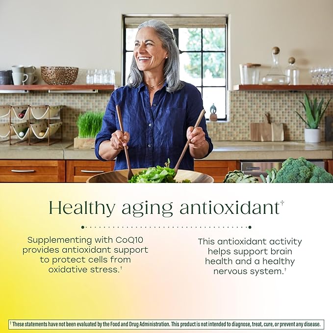 MegaFood High Absorption CoQ10 200mg Per Serving - with BioPerine Black Pepper Extract - Antioxidant Support for Cellular Energy &amp Healthy Aging - 60 Heart Health Supplements Capsules 60 Servings