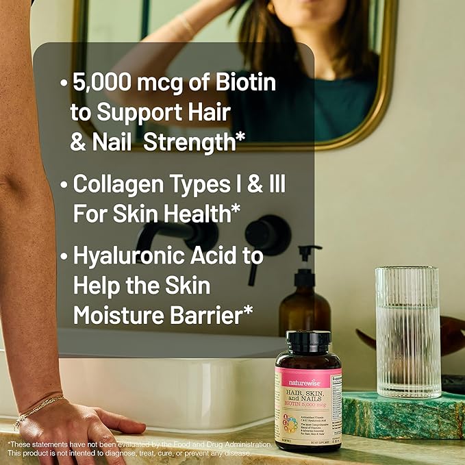 NatureWise [1] Hair Skin &amp Nails - Biotin + Multi Vitamin - 150 Softgels[50-Day Supply] + (Pack of 2) Digestive Enzymes + Probiotics &amp Prebiotics - 60 Capsules[30-Day Supply]