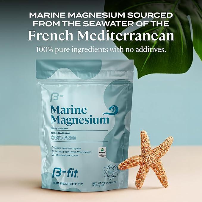 Vegan Protein + Marine Magnesium - Pea Protein Powder 600g - Plant Based Protein Shake - Marine Magnesium - 90 Capsules 3-Month Supply - High Bioavailability