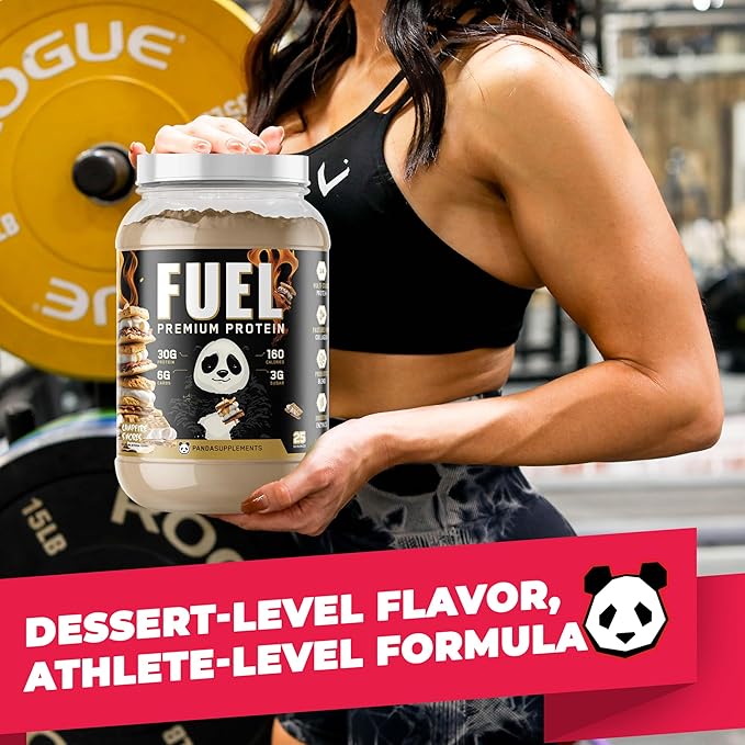 Underground Bio Labs Panda Fuel Premium Protein WheyHydrolyzed CollagenCaseinProbiotics Enzymes Keto FriendlyTime Release 25 Servings (2.5 Pound Campfire S'Mores)