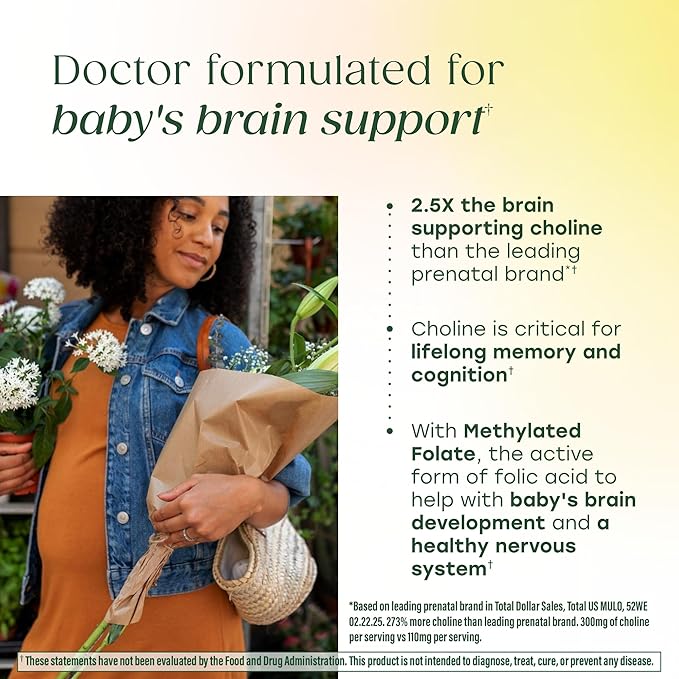 MegaFood Baby &amp Me 2 Prenatal Vitamin and Minerals - Vitamins for Women - with Folate (Folic Acid Natural Form) Choline Iron Iodine and Vitamin C Vitamin D and more - 60 Tabs (30 Servings)