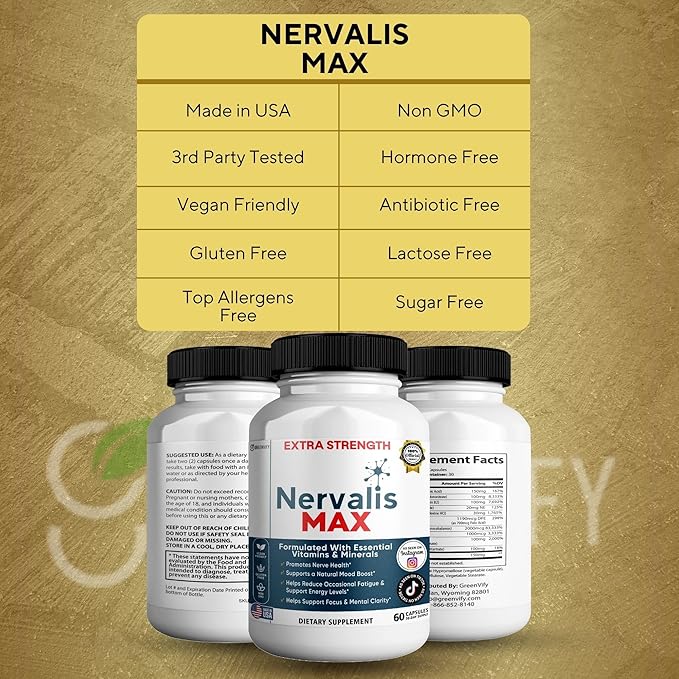 Nervalis MAX Extra Strength Nerve Health Support 60 Capsules 30-Day Supply (2)