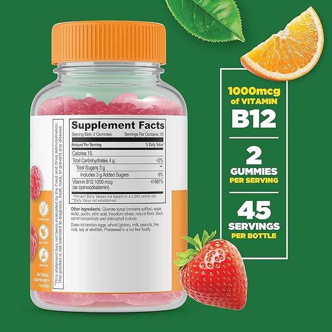 Lifeable Vitamin B12 + Calcium with Vitamin D Gummies Bundle - Great Tasting Vitamin Supplement Gluten Free GMO Free Chewable