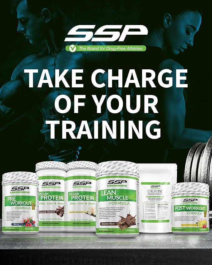 SSP Vegan Protein - Pea Isolate Hemp &amp Sacha Inchi Blend - Pre &amp Post-Workout Recovery Drink Nutrition (2 lb Chocolate)