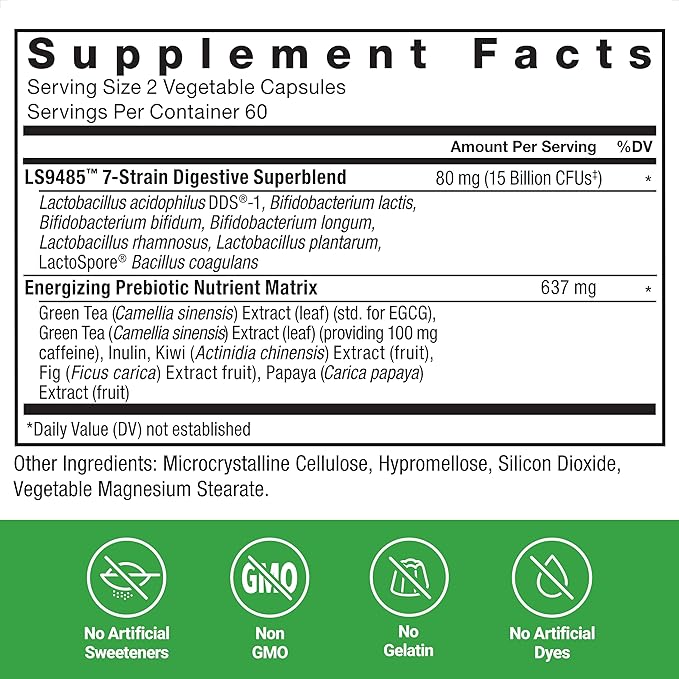 Force Factor ProbioSlim Extra Strength Probiotics for Women and Men with 30 Billion CFUs of Probiotics for Digestive Health Bloating Relief and Gut Health with Prebiotic Fiber 120 Capsules