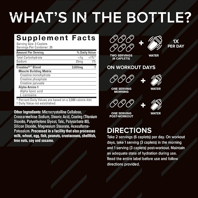 Six Star Elite 100% Whey Protein Plus Vanilla Cream 1.8lbs &amp Creatine Pills X3 Creatine Capsules Muscle Builder for Men Women