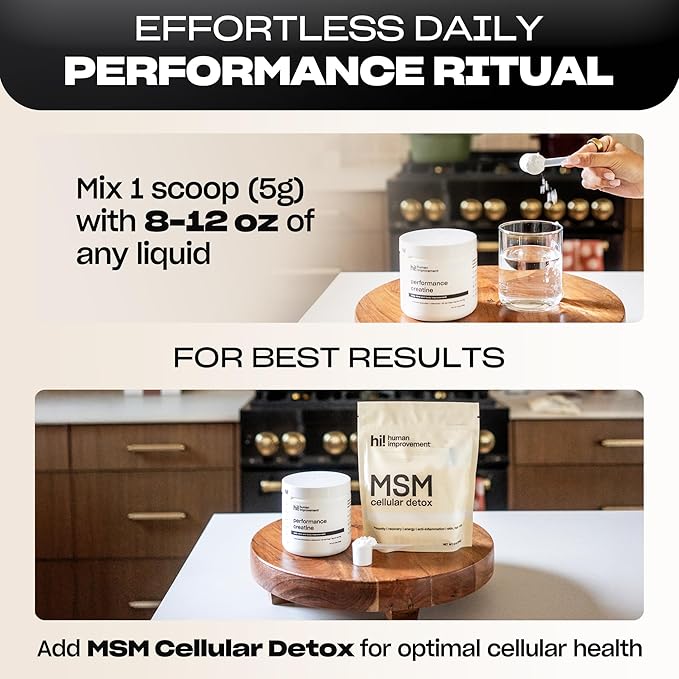 Human Performance Creatine Powder | Micronized Creatine Monohydrate for Strength Energy &amp Focus | Supports Muscle Power &amp Endurance | 30 Servings