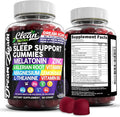 Clean Nutra Melatonin Gummies 10mg | Sleep Aid Valerian Root L-Theanine Vitamin B6 C Lemon Balm Magnesium Hibiscus Beta Carotene Saffron &amp Chamomile Rest Support Supplement Raspberry Flavor