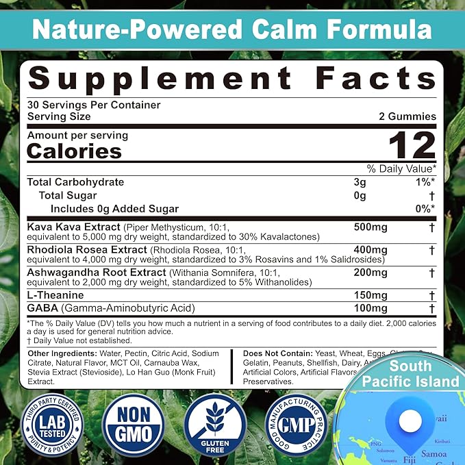 Inositol Gummies Supplement with Evening Primrose Oil for Women + Kava Kava Gummies