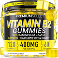 Vitamin B2 Gummies Riboflavin 400mg – 120 Gummies with Magnesium CoQ10 &amp Vitamin B2 for Adults – Sugar Free B2 Vitamin 400mg for Energy Head Comfort &amp Nervous System Support