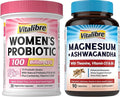 Probiotics for Women 100 Billion CFU 15 Strains 30 Capsules Magnesium Complex with Ashwagandha &amp L-Theanine 120 Capsules