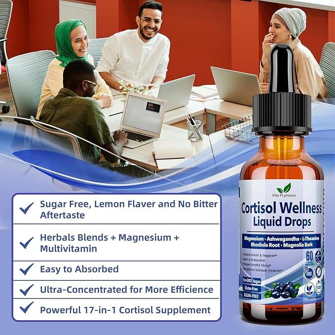 2 Pack Cortisol Supplements for Women &amp Men 17-in-1 Cortisol Reducer Detox Manager w. Magnesium Ashwagandha L-Theanine Phosphatidylserine Hormone Balanced for Women Mood Focus Sleep Support