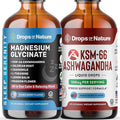 Drops Of Nature KSM-66 Ashwagandha Liquid Drops (Mixed Berry 60ml) &amp Magnesium Glycinate &amp Ashwagandha Drops (Mixed Berry 60mL) – Vegan Fast-Absorbing – Daily Support for Clarity Calm &amp