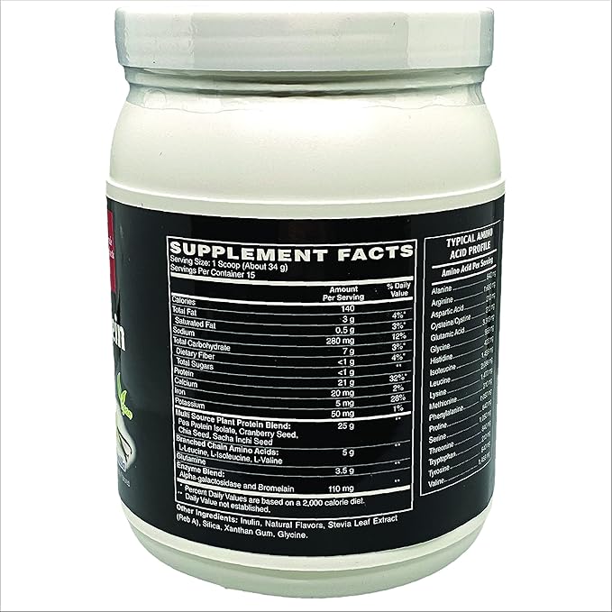 TOUGH-N-TONE Premium Grade Plant Protein a Delicious Vanilla Vegan Shake peas Cranberry chia and Sacha inchi Omega-3 EFAs Vegan &amp Vegetarian no Dairy no Wheat no Gluten no Soy