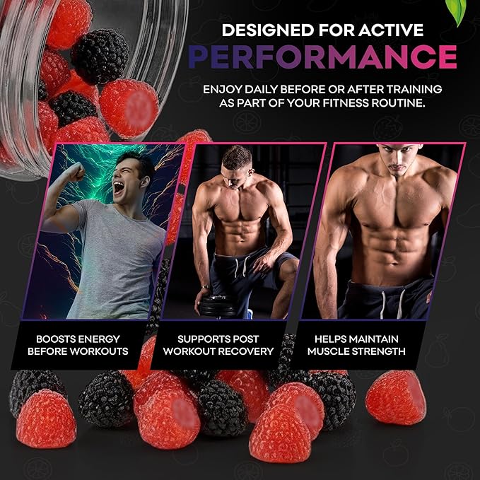 Creatine Gummies 8000mg for Men &amp Women – Pre-Workout Creatine Gummies with L-Taurine BCAA 2:1