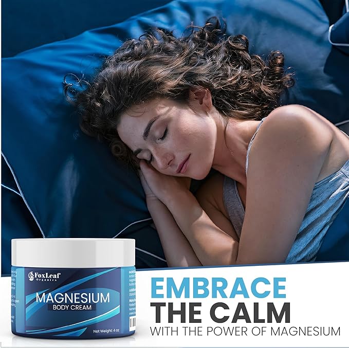 Magnesium Cream for Sleep Leg Cramps &amp Muscle Soreness Highly Concentrated &amp Deep Penetrating Topical Magnesium Chloride - Arnica Shea Butter &amp Lavender Oil Made in USA 4oz