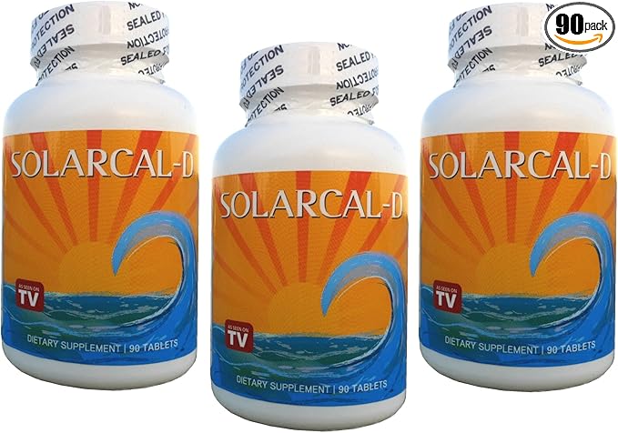 SolarCal-D Marine Calcium Plus Vitamin D (3 Bottles 90 Tablets Each)