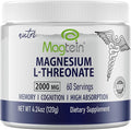 Nature's Fusions Magnesium Powder - 60 Servings - 2000mg Per Serving - Tasteless High Absorption Magnesium Supplement for Brain Health Sleep &amp Cognitive Function - Magnesium Powder 4 oz 120g