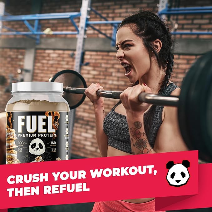 Underground Bio Labs Panda Fuel Premium Protein WheyHydrolyzed CollagenCaseinProbiotics Enzymes Keto FriendlyTime Release 25 Servings (2.5 Pound Campfire S'Mores)
