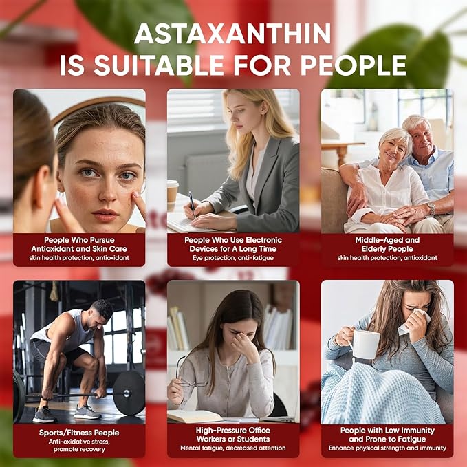Rovina Astaxanthin Astaxanthin 12mg Antioxidant Supplement for Daily Wellness Immune Eye &amp Skin Support Non-GMO Gluten Free - 200 Softgels (1)