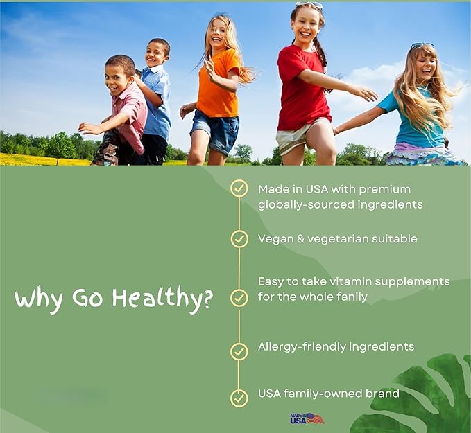 Go Healthy Kids Liquid Multivitamin Immune Support Kid Liquid Multivitamins High Absorption Vegan Vitamins Kids Vitamins Multivitamin Raspberry Flavor - 30-60 Servings