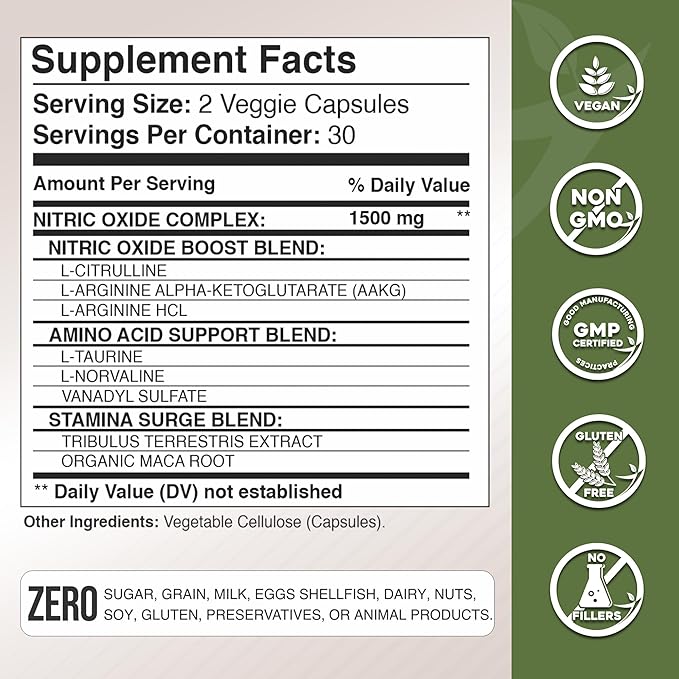 Gade Nutrition Ashwagandha with Maca Root Horny Goat Weed Turkesterone Tribulus Terrestris Panax Ginseng + Nitric Oxide Booster - Bundle for Energy Vitality Performance Pump