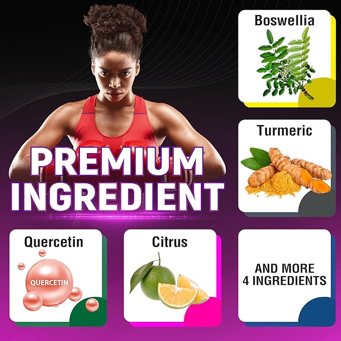 Boswellia Capsules with Boswellia Turmeric Quercetin and More - 90 Capsules for 3 Months Supply