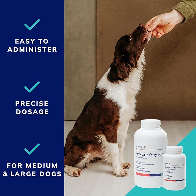 Covetrus Omega-3 Soft Gels for Large Dogs – Essential Fatty Acids with Vitamins A E &amp D3 – Skin Coat &amp Joint Supplement – 250 Count