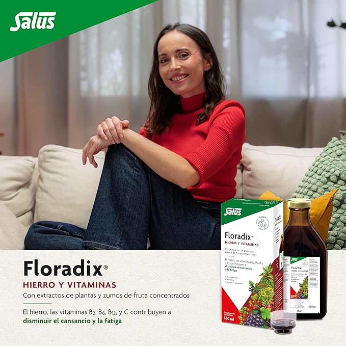 Flora Floradix Iron + Herbs Natural Liquid Iron Supplement 17 fl Ounce (500 ML)