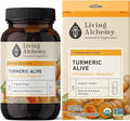 Living Alchemy Turmeric &amp Ginger Supplement - Fermented Turmeric Capsules for Gut Mobility &amp Joint Support - Natural Herbal Supplements - Vegan Non-GMO Filler-Free &amp Dairy-Free 60 Pcs