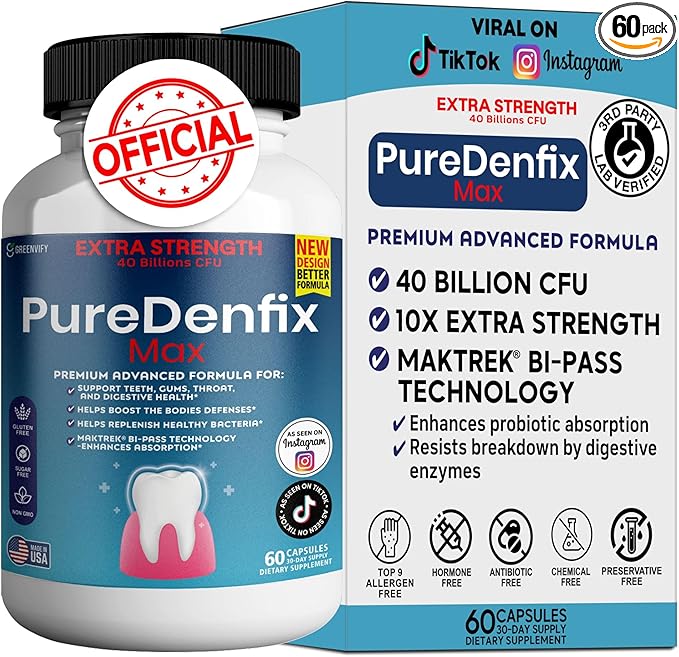 – Extra Strength Probiotic Supplement with 40 Billion CFU – Supports Teeth Gums Ear Nose Throat &amp Digestive Health – 60 Capsules (1)